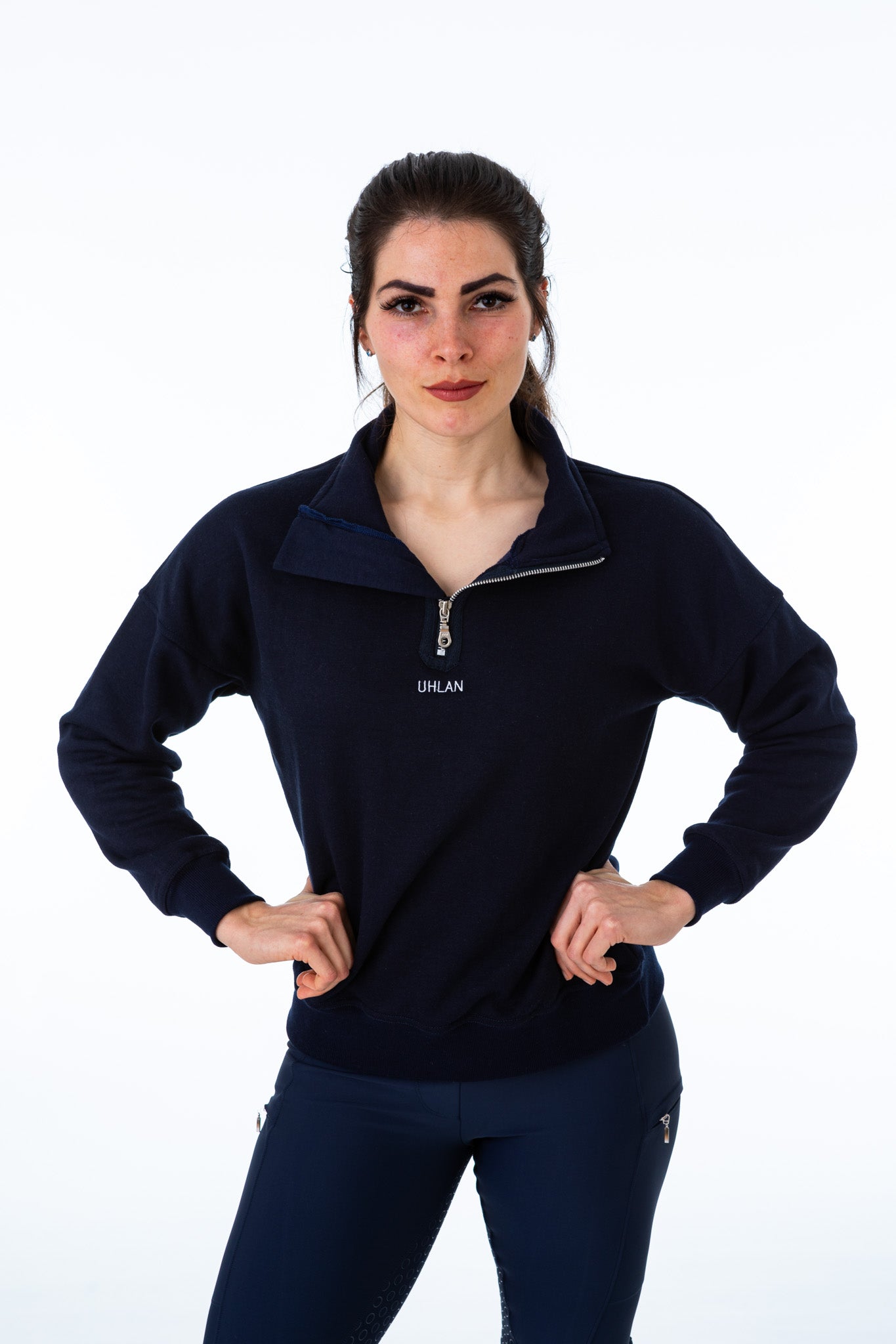 Unisex Navy Half Zip Sweatshirt