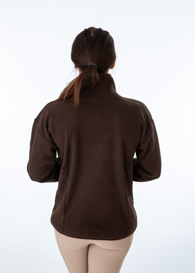 Unisex Brown Fleece Half Zip Sweatshirt
