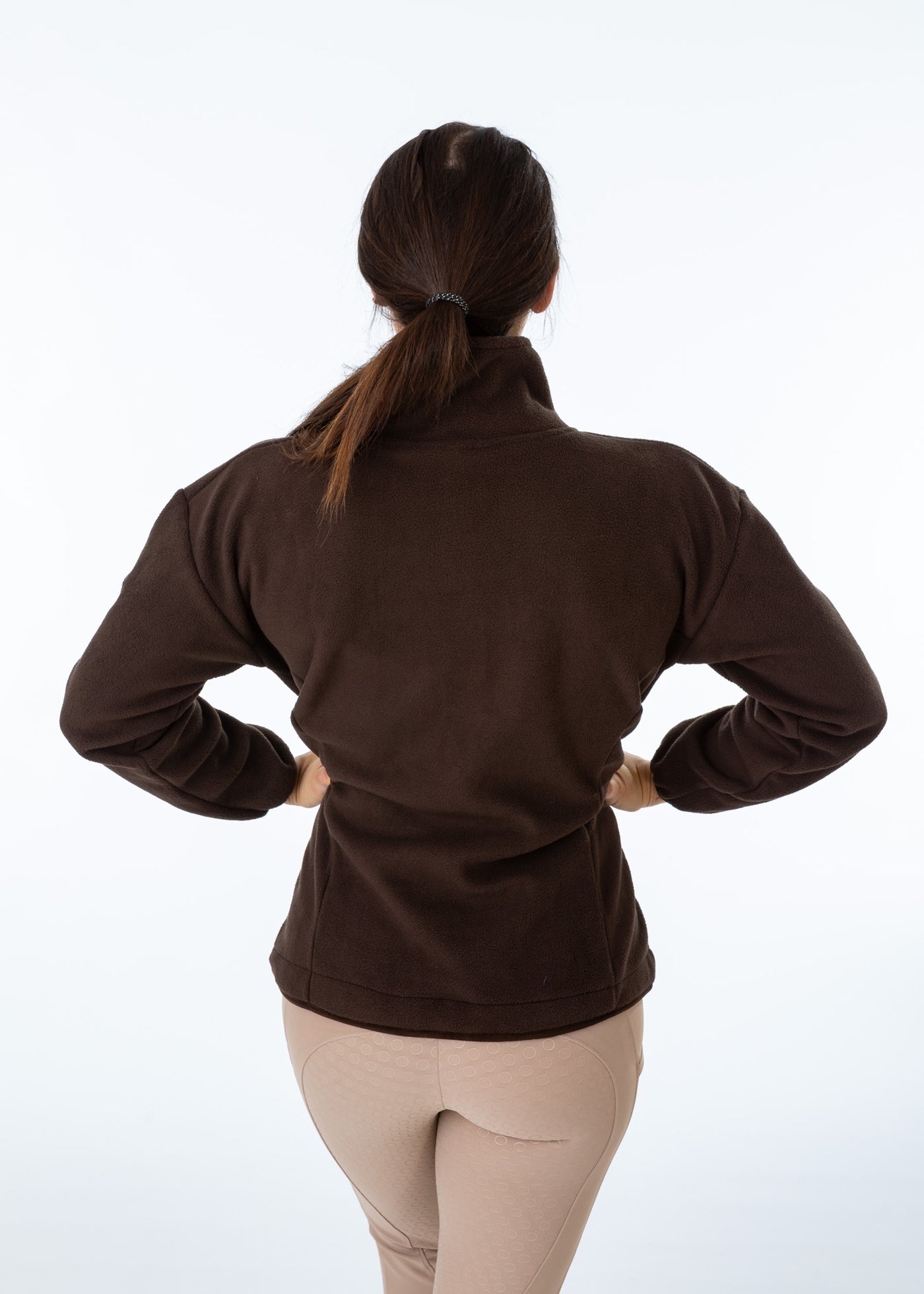 Unisex Brown Fleece Half Zip Sweatshirt