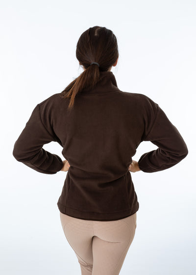 Unisex Brown Fleece Half Zip Sweatshirt