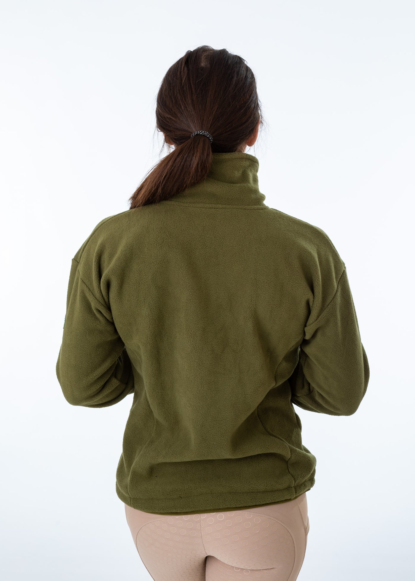 WORN ONCE IN PHOTOSHOOT Olive Green Unisex Half  Zip Fleece Sweatshirt - SMALL