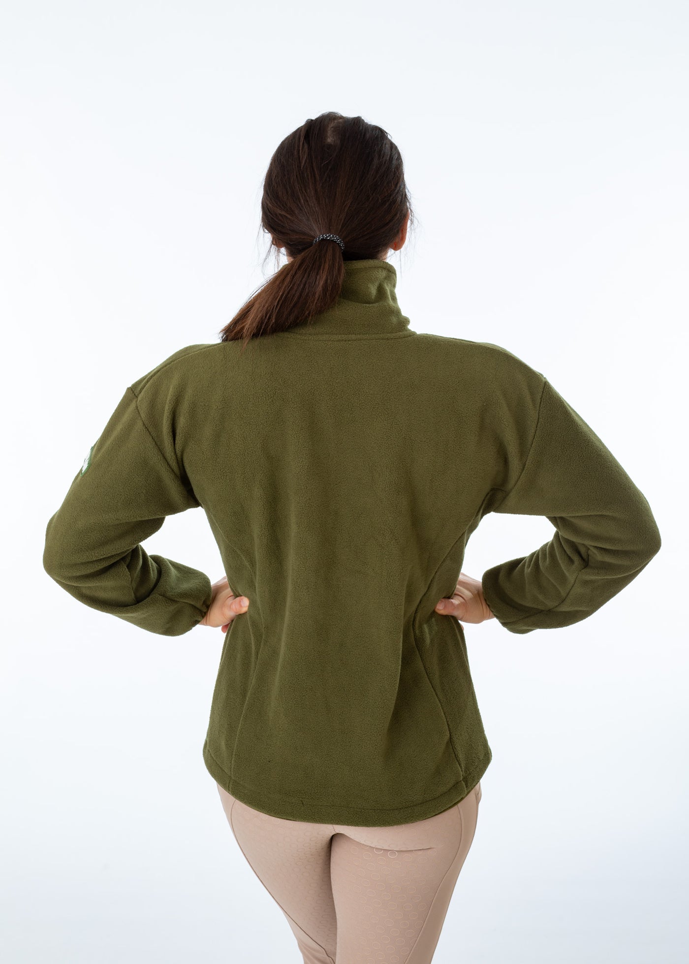 WORN ONCE IN PHOTOSHOOT Olive Green Unisex Half  Zip Fleece Sweatshirt - SMALL