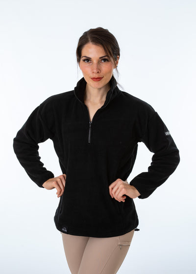 Unisex Black Fleece Half Zip Sweatshirt