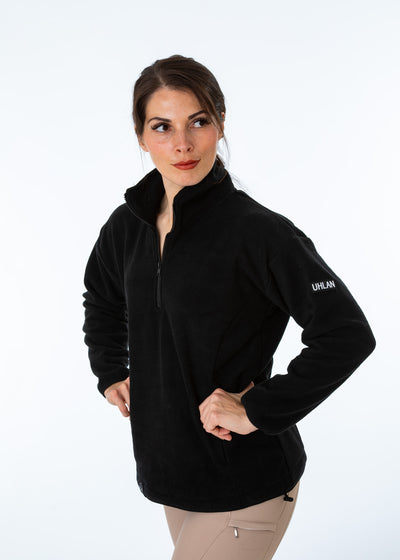 Unisex Black Fleece Half Zip Sweatshirt