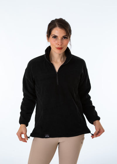 Unisex Black Fleece Half Zip Sweatshirt