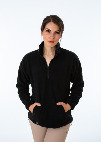 Unisex Black Fleece Half Zip Sweatshirt