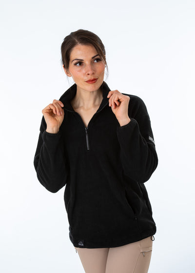 Unisex Black Fleece Half Zip Sweatshirt