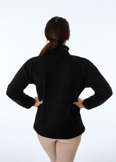 Unisex Black Fleece Half Zip Sweatshirt