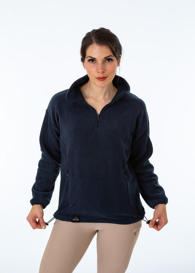 WORN ONCE IN PHOTOSHOOT Navy Unisex Half Zip Fleece Sweatshirt - SMALL