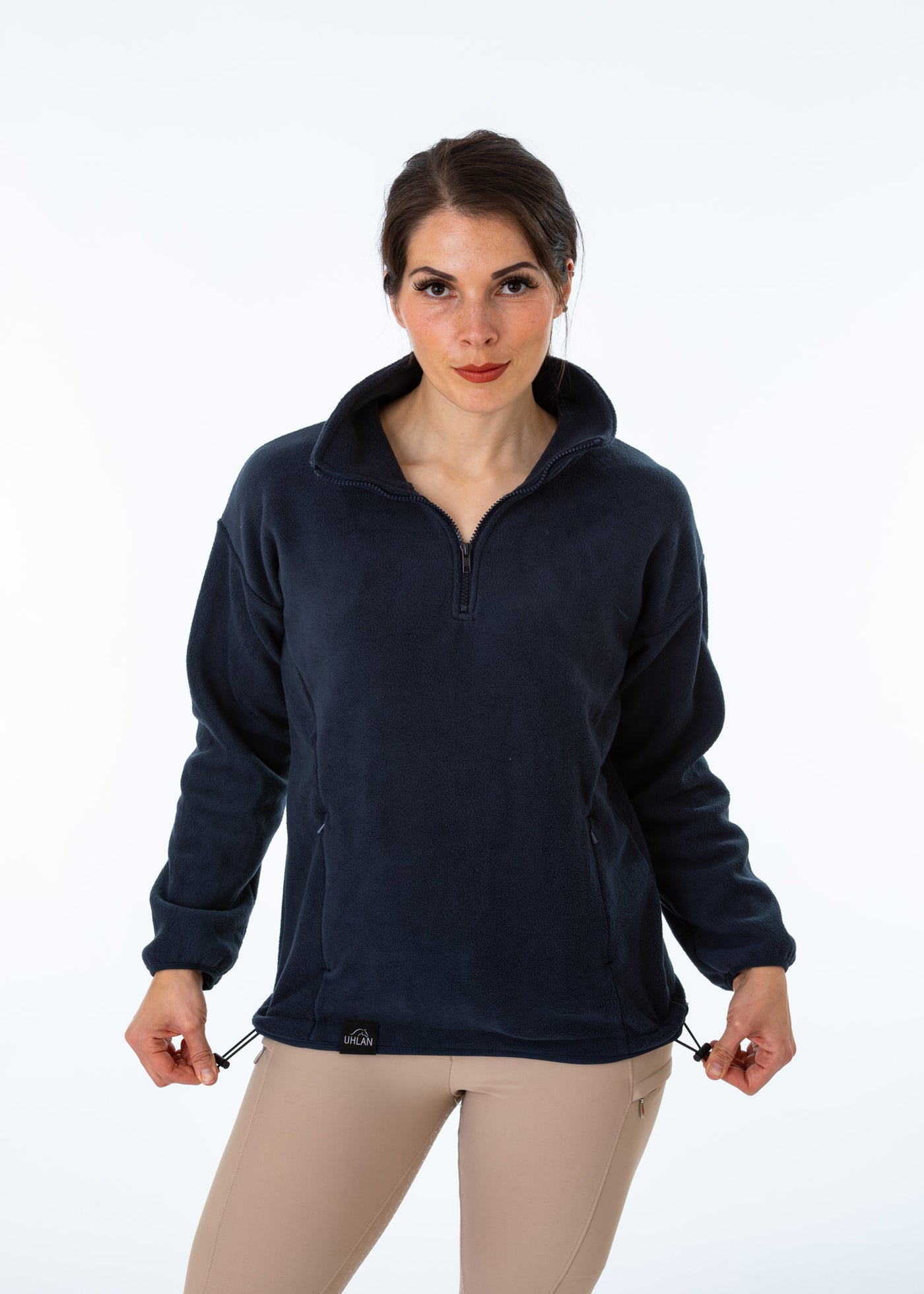 Unisex Navy Fleece Half Zip Sweatshirt
