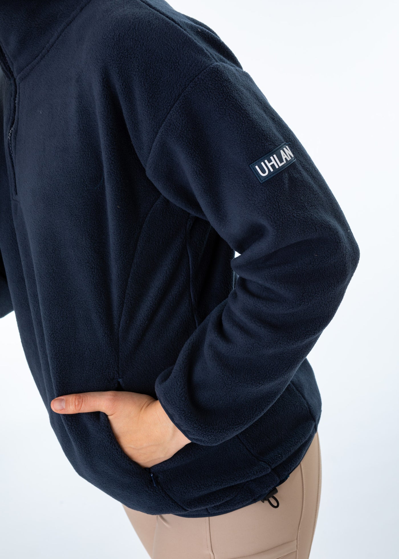 WORN ONCE IN PHOTOSHOOT Navy Unisex Half Zip Fleece Sweatshirt - SMALL