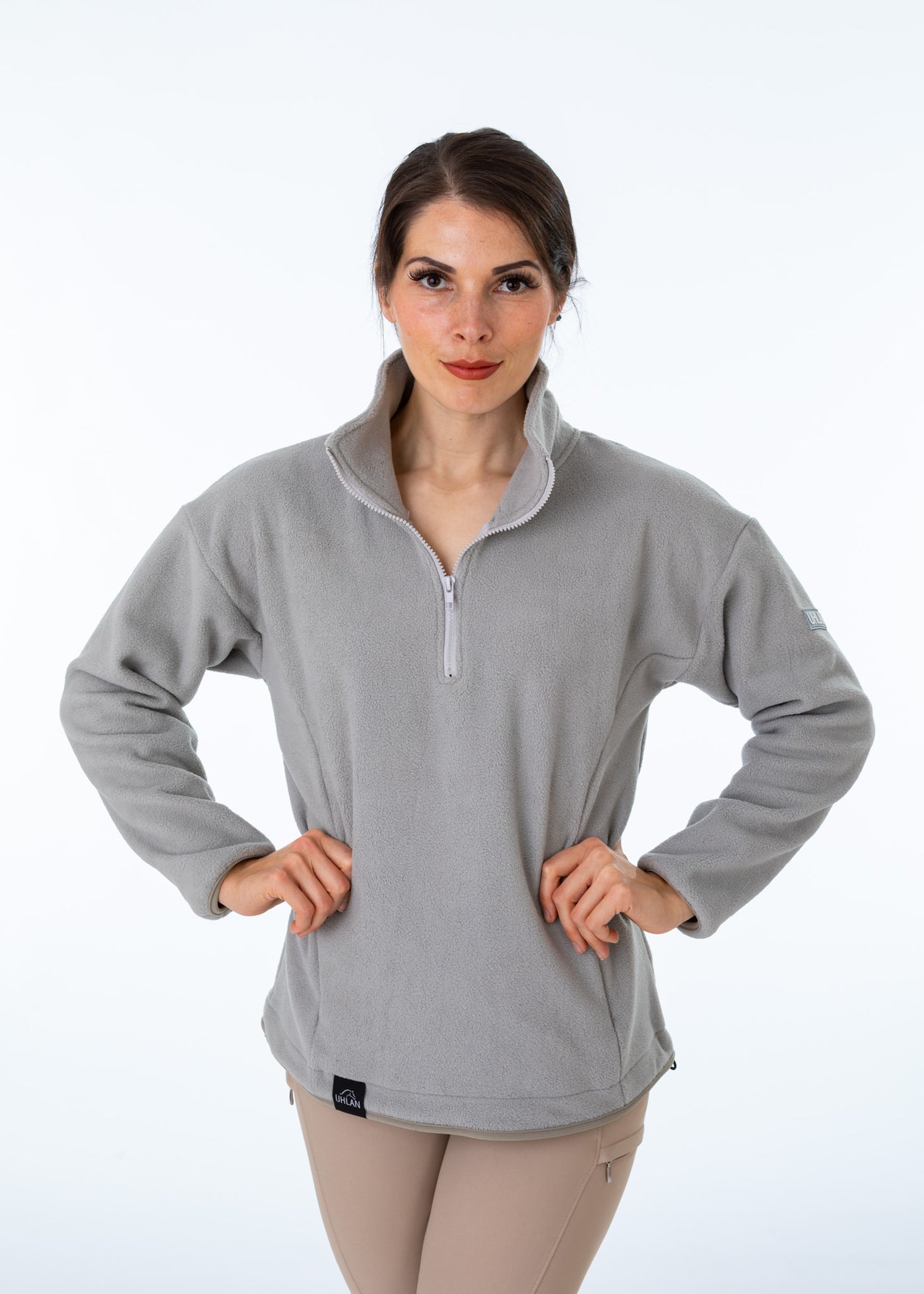 WORN ONCE IN PHOTOSHOOT Grey Unisex Half Fleece Zip Sweatshirt - SMALL