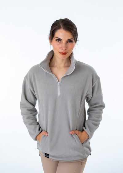 WORN ONCE IN PHOTOSHOOT Grey Unisex Half Fleece Zip Sweatshirt - SMALL