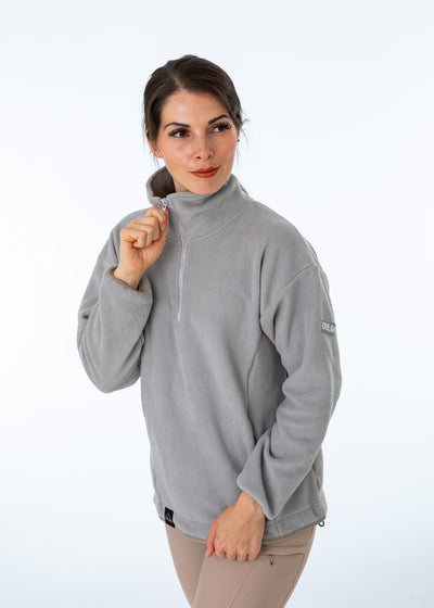 WORN ONCE IN PHOTOSHOOT Grey Unisex Half Fleece Zip Sweatshirt - SMALL