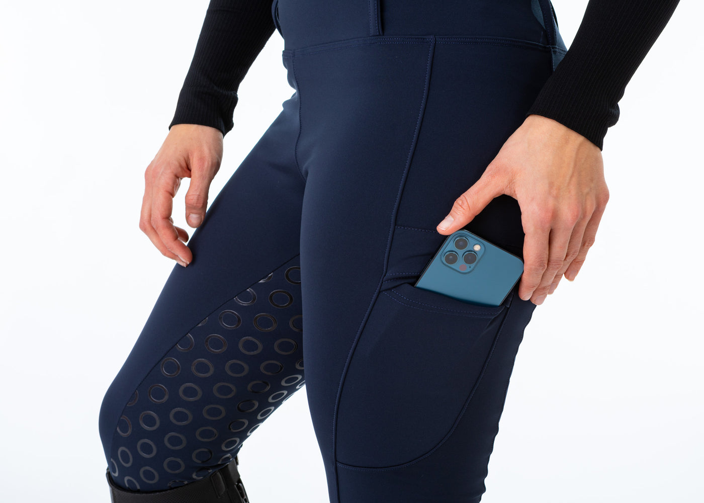 WORN ONCE IN PHOTOSHOOT Navy Water Resistant Micro Fleece Lined Leggings SMALL