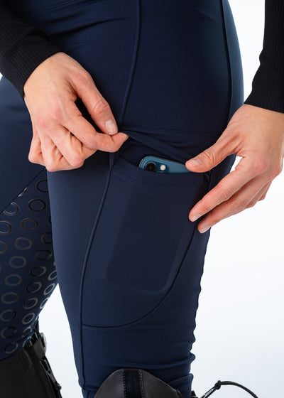 WORN ONCE IN PHOTOSHOOT Navy Water Resistant Micro Fleece Lined Leggings SMALL