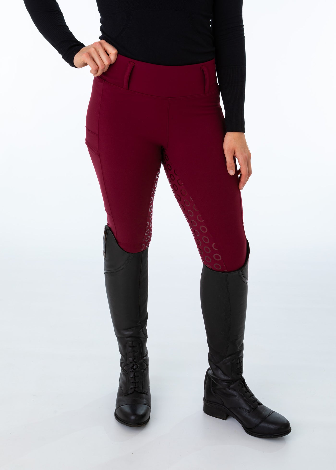 WORN ONCE IN PHOTOSHOOT Burgundy Water Resistant Micro Fleece Lined Leggings SMALL
