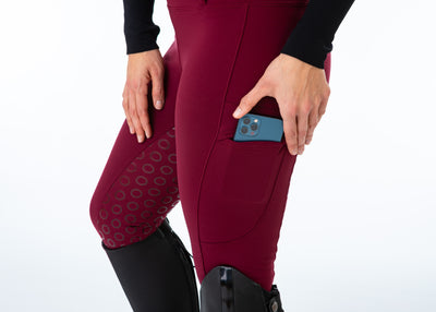 WORN ONCE IN PHOTOSHOOT Burgundy Water Resistant Micro Fleece Lined Leggings SMALL