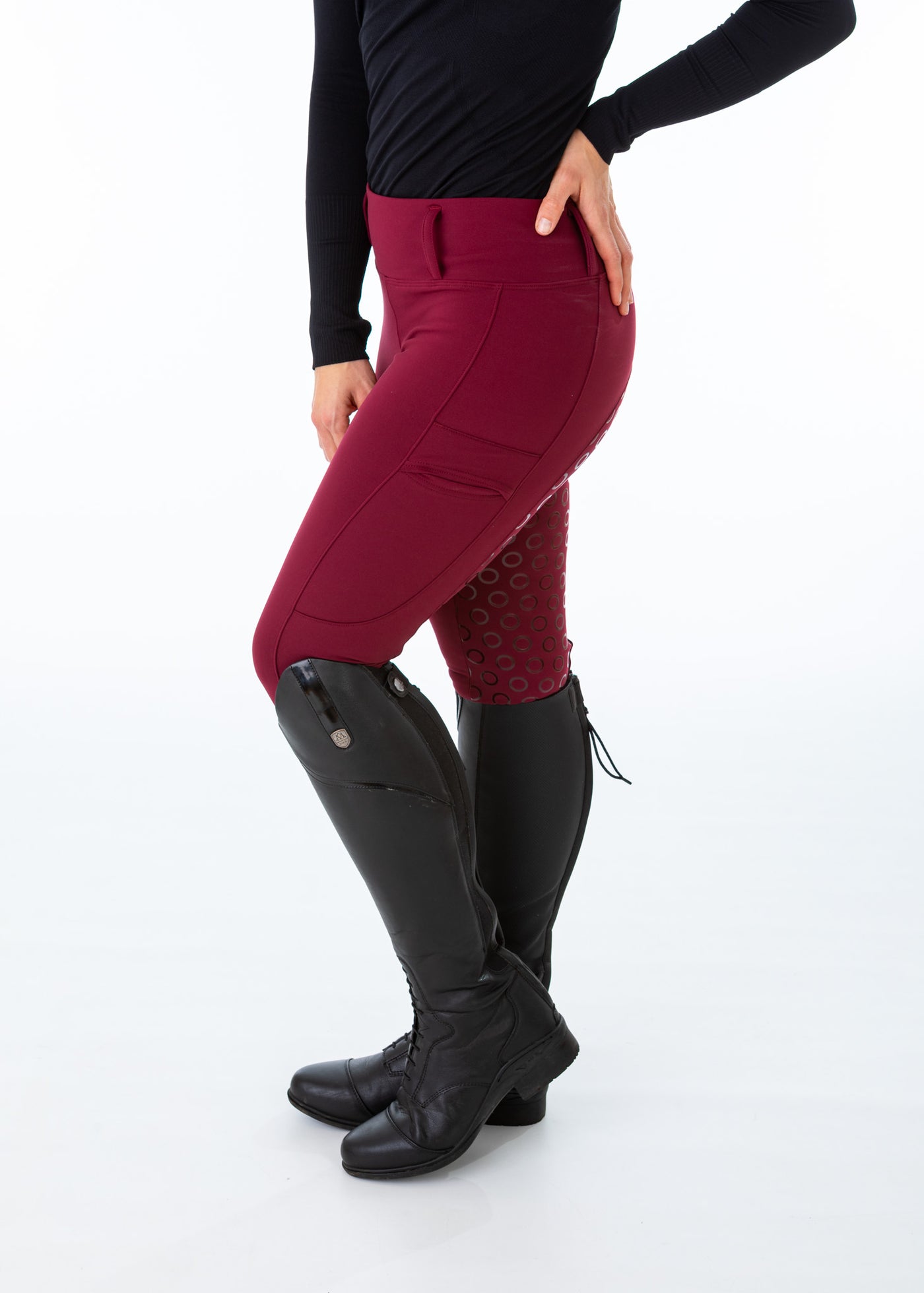 WORN ONCE IN PHOTOSHOOT Burgundy Water Resistant Micro Fleece Lined Leggings SMALL