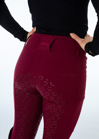 WORN ONCE IN PHOTOSHOOT Burgundy Water Resistant Micro Fleece Lined Leggings SMALL