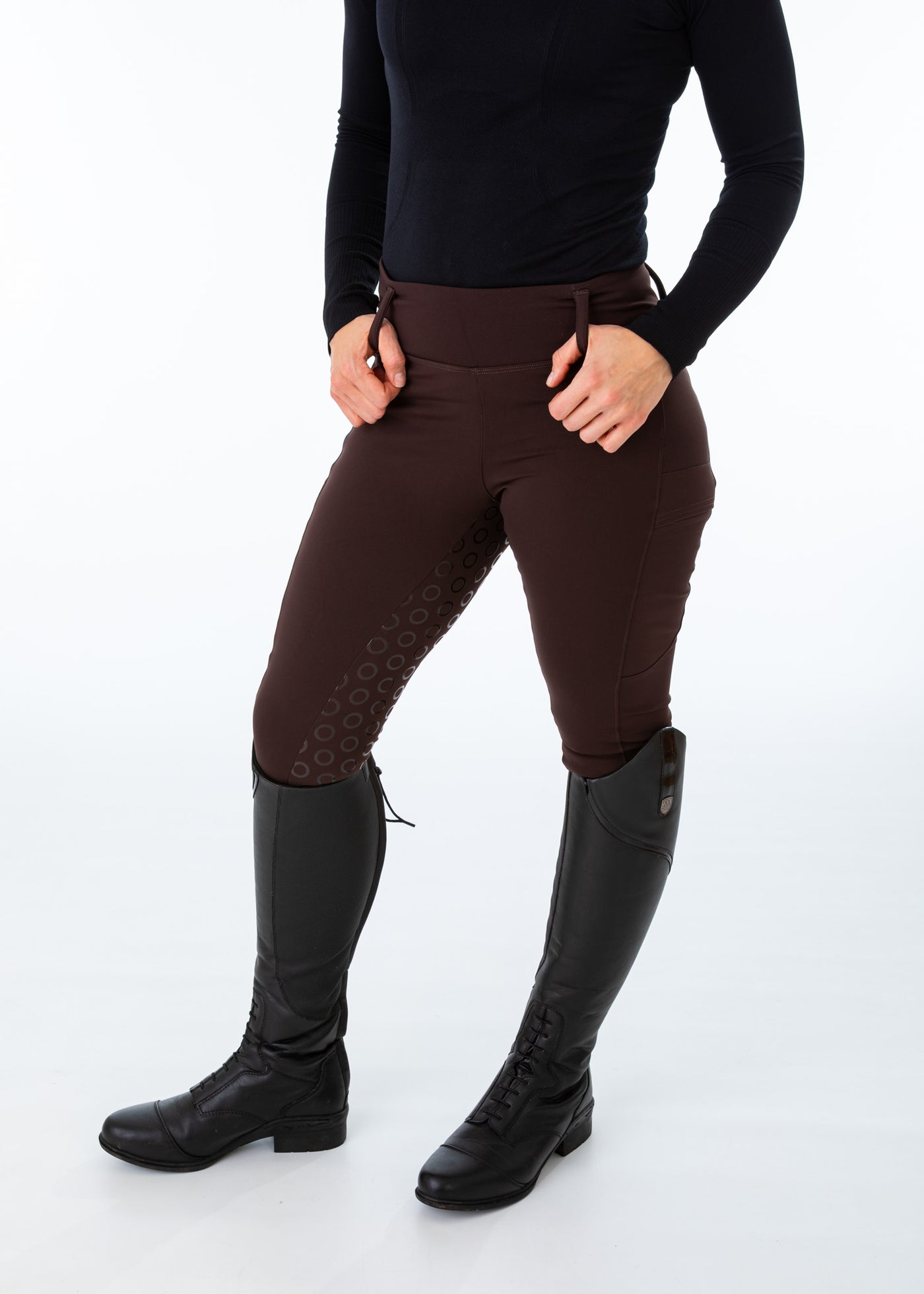 WORN ONCE IN PHOTOSHOOT Brown Water Resistant Micro Fleece Lined Leggings SMALL