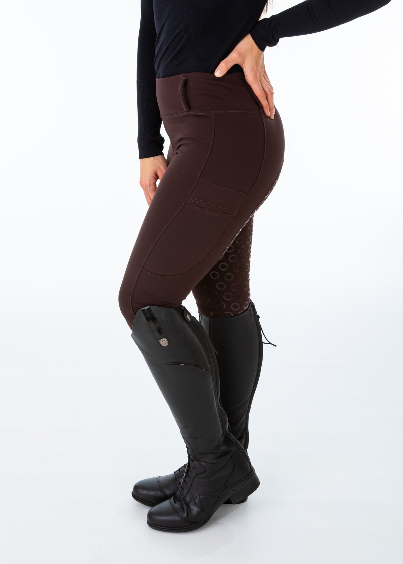 WORN ONCE IN PHOTOSHOOT Brown Water Resistant Micro Fleece Lined Leggings SMALL