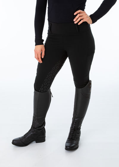 Black Fleece Lined Full Seat Riding Leggings