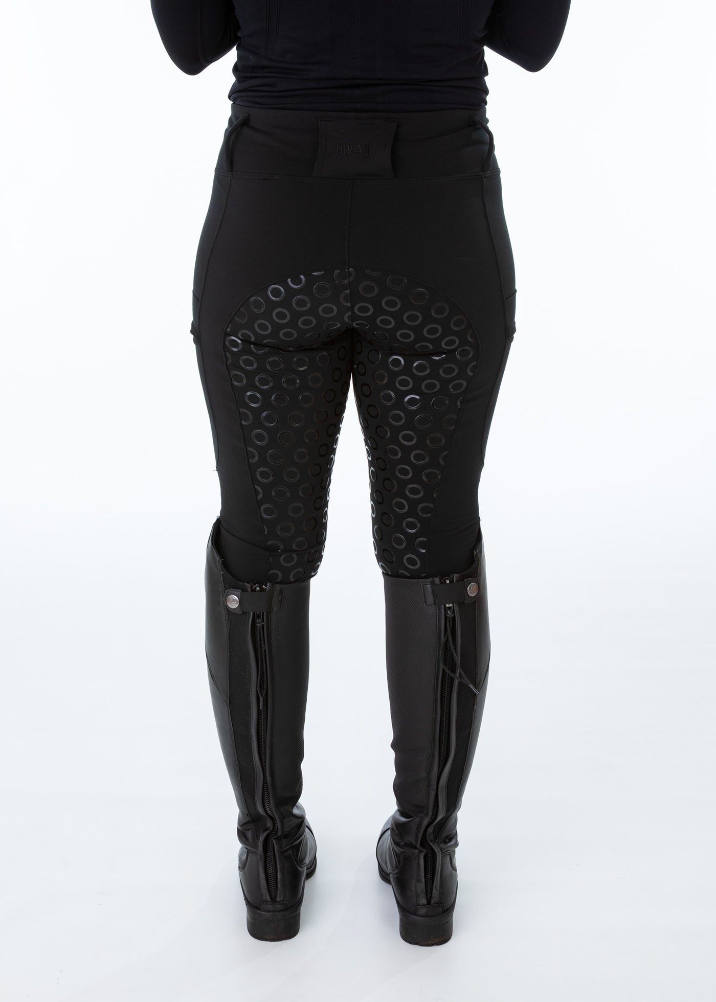 Black Fleece Lined Full Seat Riding Leggings