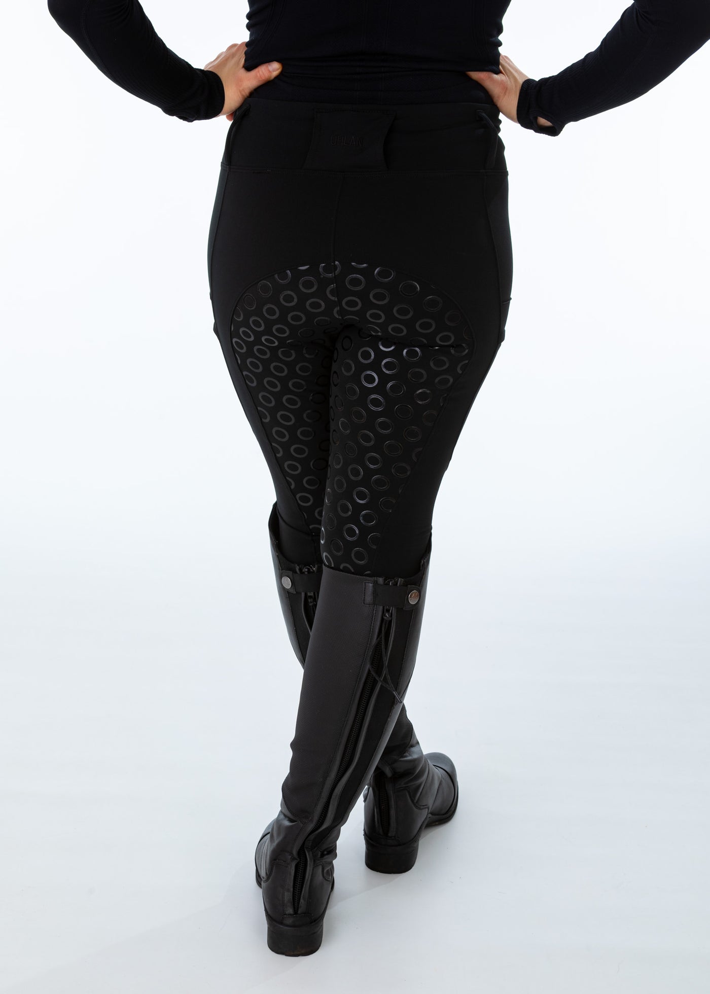 Black Fleece Lined Full Seat Riding Leggings