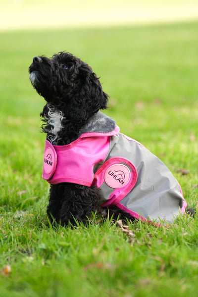 Pink Hi Viz Waterproof Dog Coat