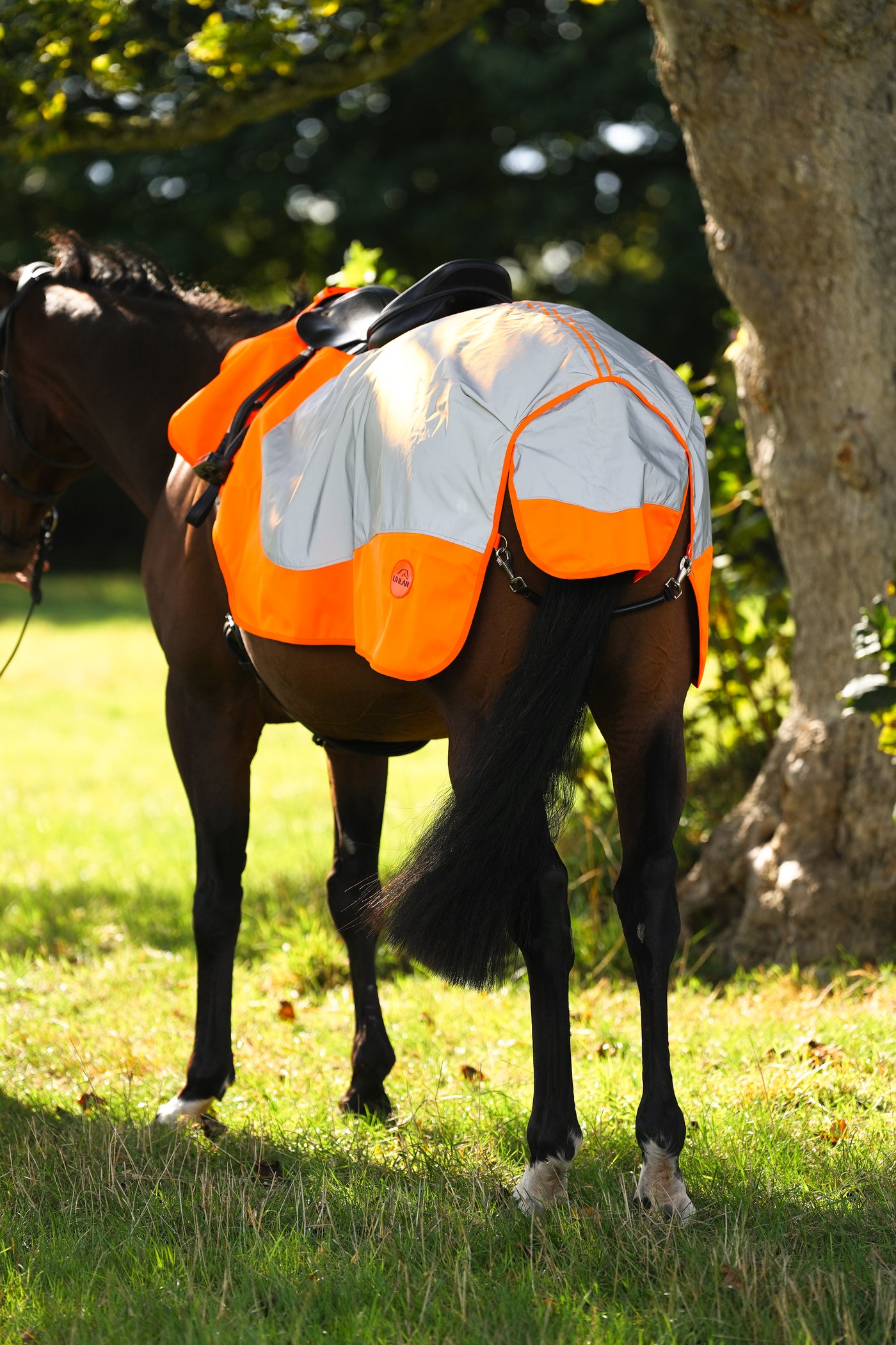 Excerice Sheet Rug Orange Hi Viz Reflected Horse Exercise Sheet Waterproof – Uhlan