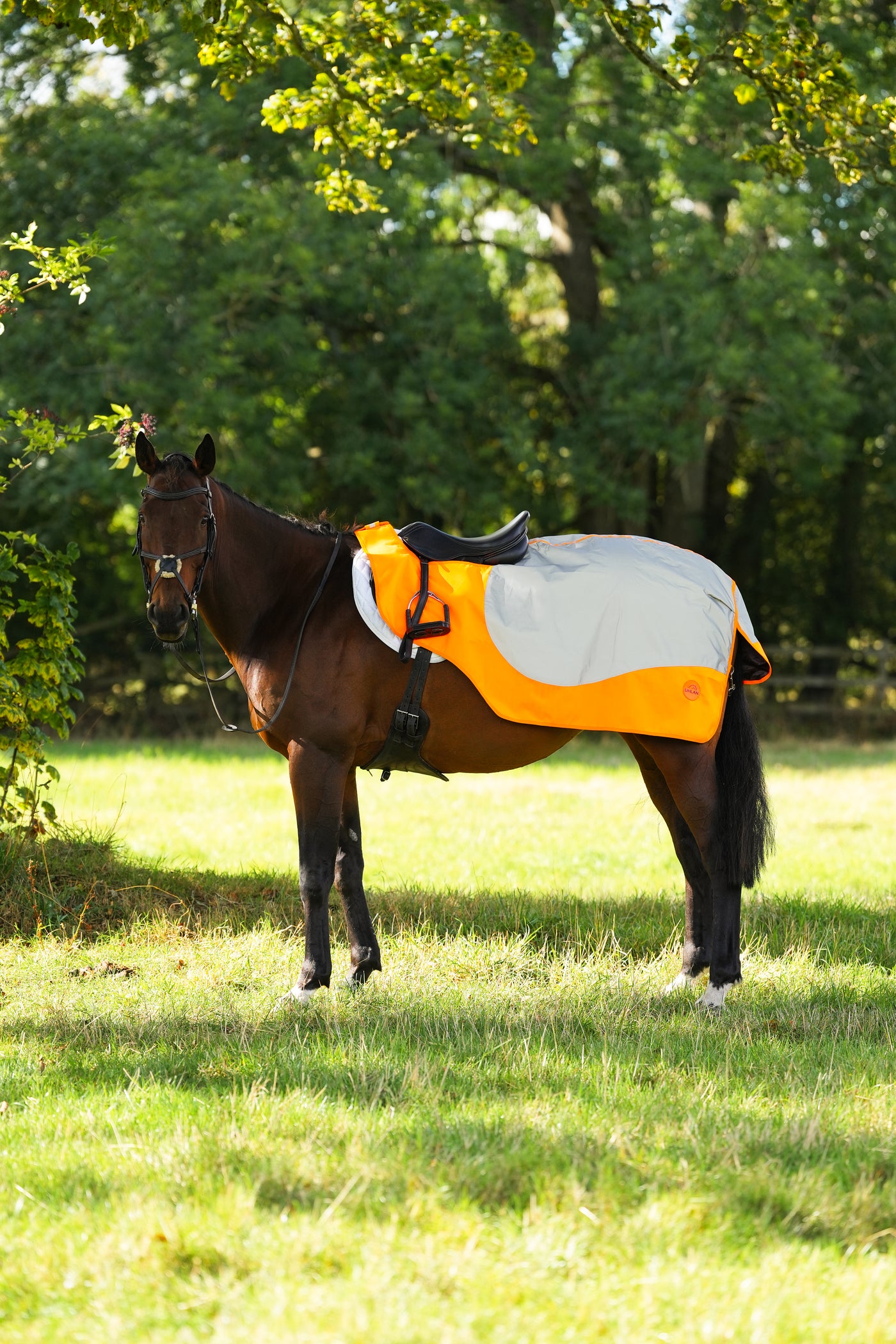 Excerice Sheet Rug Orange Hi Viz Reflected Horse Exercise Sheet Waterproof – Uhlan