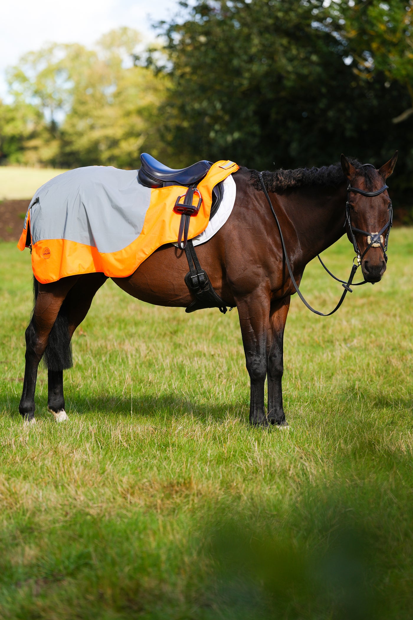 Excerice Sheet Rug Orange Hi Viz Reflected Horse Exercise Sheet Waterproof – Uhlan