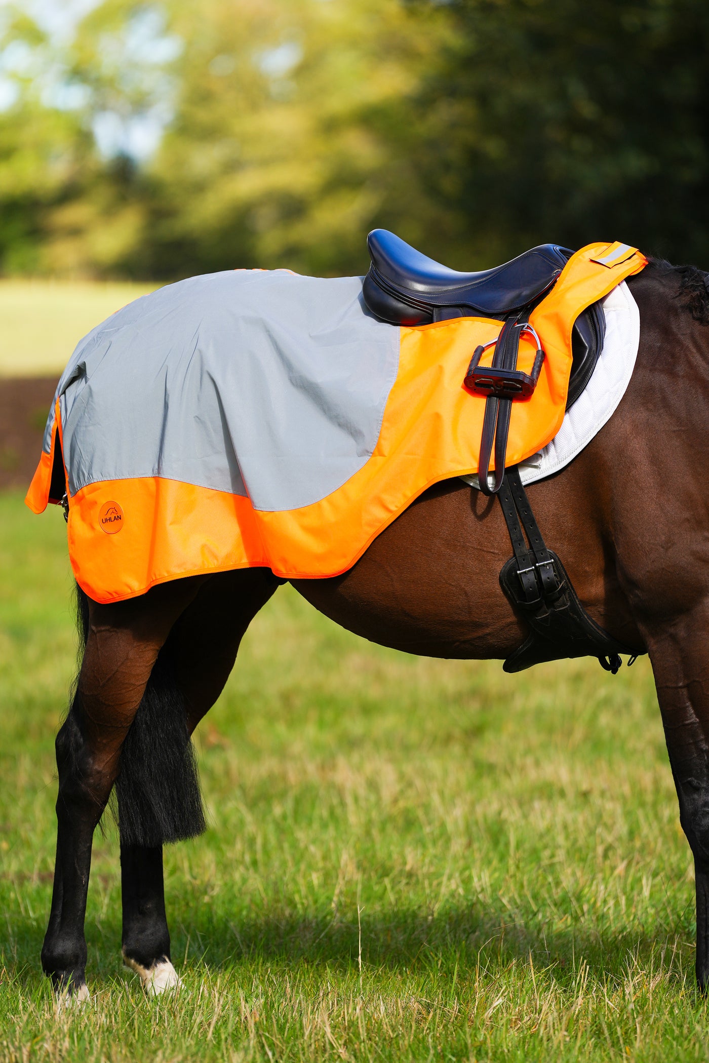 Exercise Rug Horses Orange Hi Viz Reflected Horse Exercise Sheet Waterproof – Uhlan