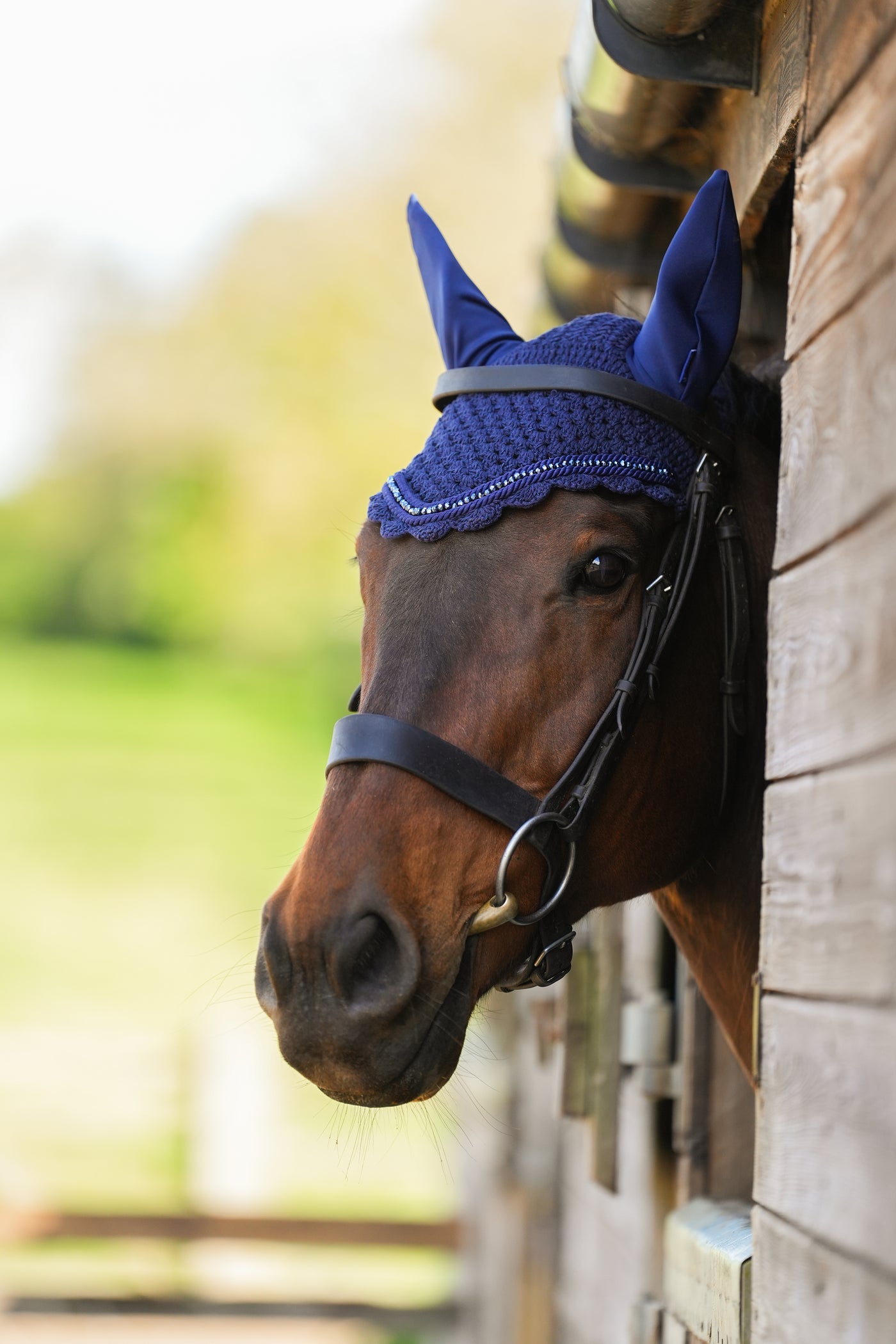 Navy Diamond Fly Veil