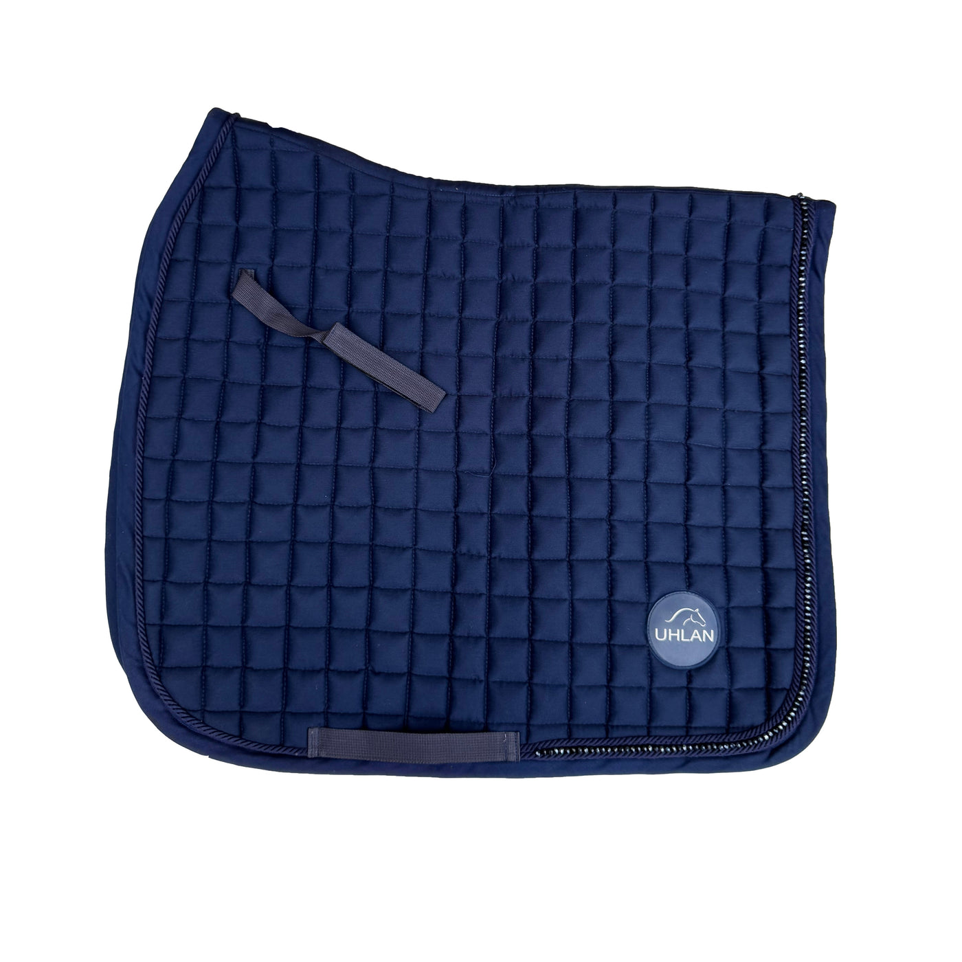 SAMPLE Navy Cotton Dressage Pad - Stone Trim
