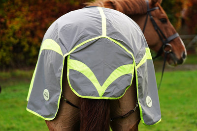 SAMPLE Yellow Hi Viz Reflected Waterproof Exercise Sheet Rug - FUR LINING