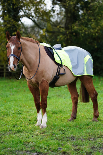 Yellow Hi Viz Reflected Waterproof Exercise Sheet Rug - MEDIUM