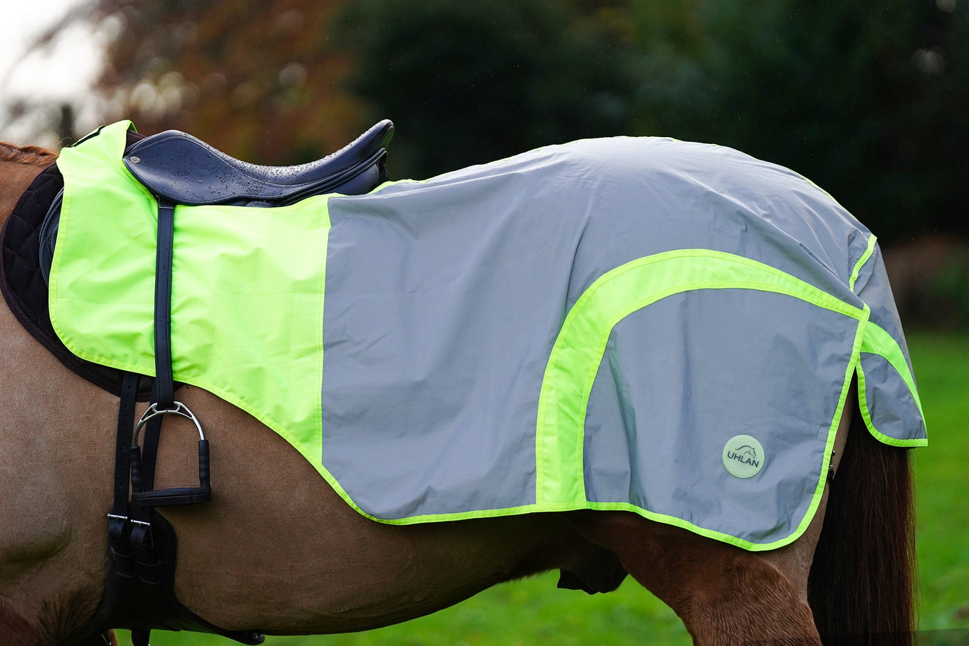 Yellow Hi Viz Reflected Waterproof Exercise Sheet Rug - MEDIUM