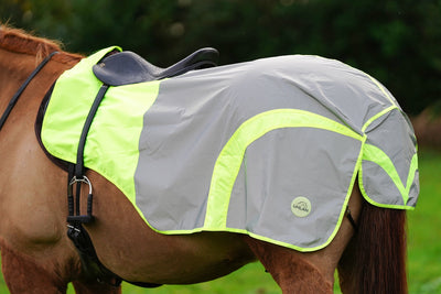 SAMPLE Yellow Hi Viz Reflected Waterproof Exercise Sheet Rug - FUR LINING