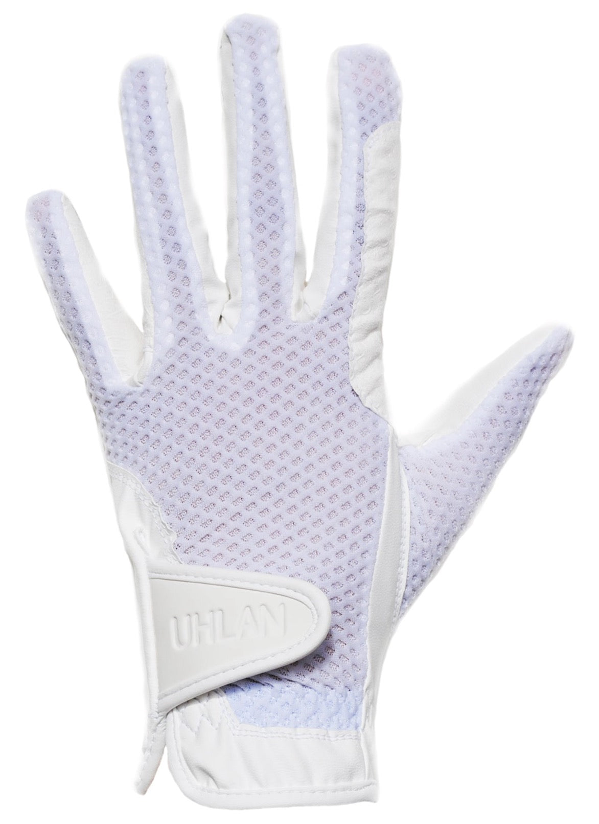 Unisex White Mesh Grip Riding Gloves